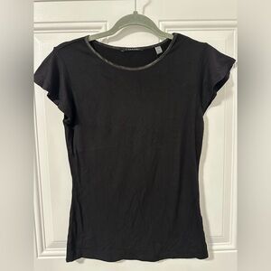 Tahari Black Short Sleeve Women's Tee, Size XS NWT